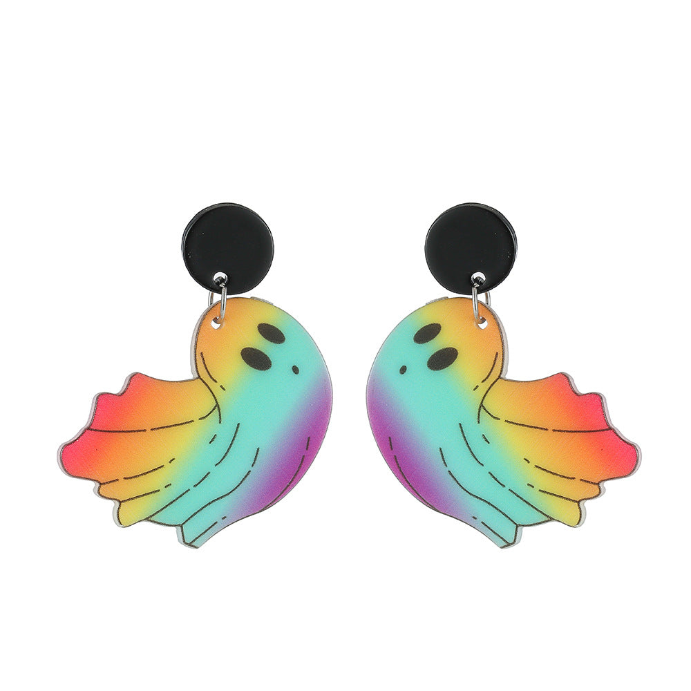 Resin Fun Colorful Ghost Earrings (Minimo de Compra 5) MYA-ZeX004