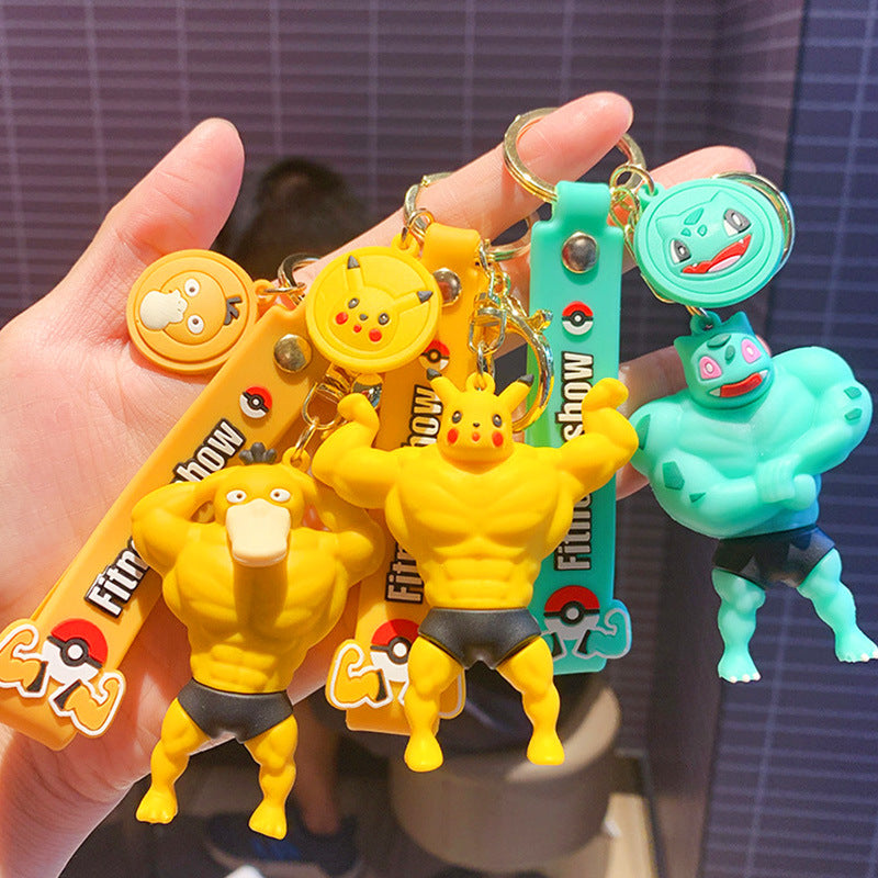 PVC cartoon muscle keychain MIC-ZhiC004