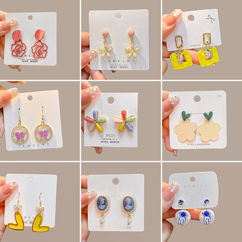 Alloy candy color flower earrings MIC-HongC004