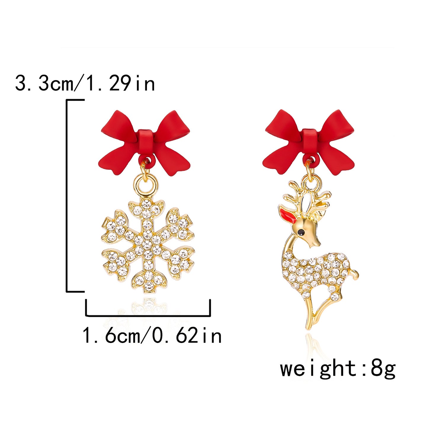 Alloy Santa Claus Bell Snowflake Earrings (Minimo de Compra 2)  MIC-JueH001