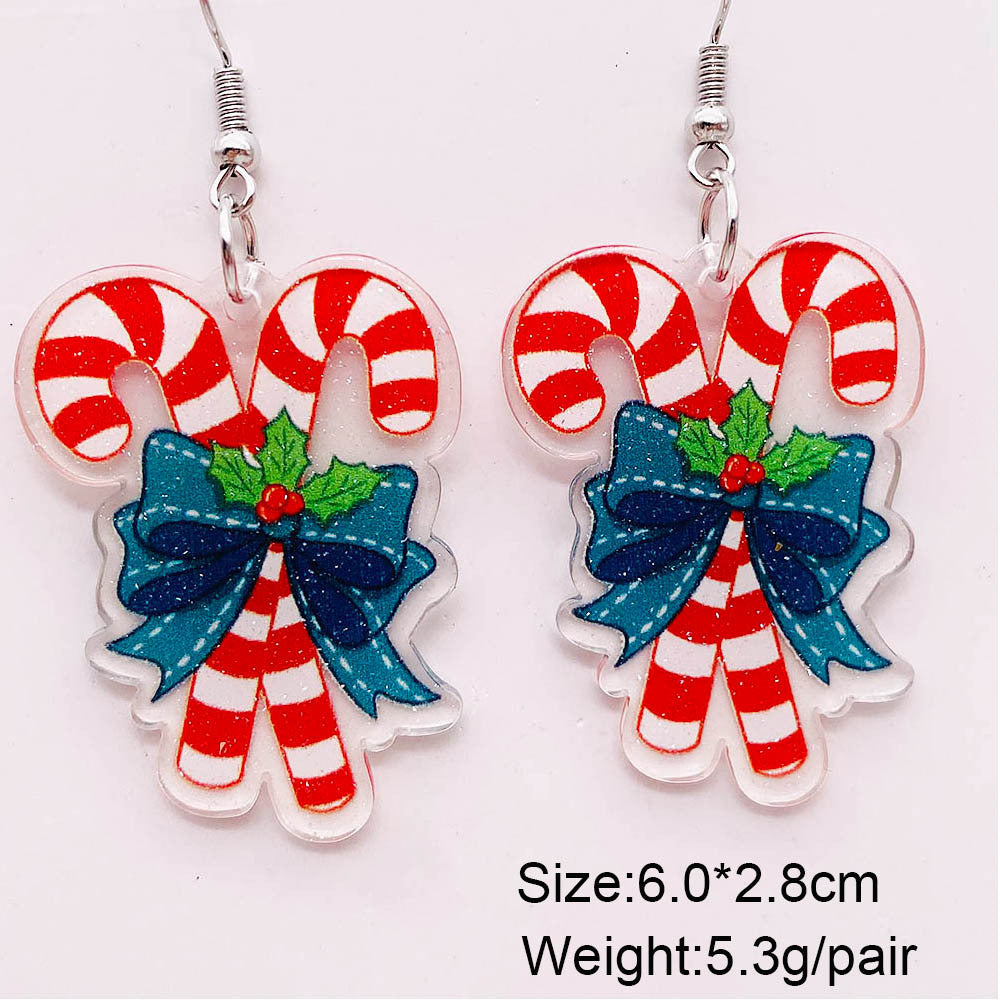 Acrylic Santa Claus Socks Earrings (Minimo de Compra 2) MYA-ChenY032