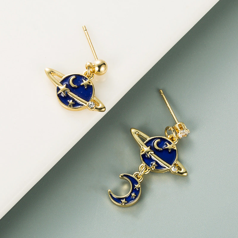 Alloy New Planet Moon Earrings (Minimo de Compra 2) MIC-HeM012