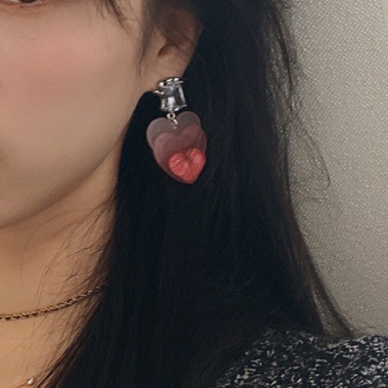 Alloy gradient peach earrings (Minimo de compra 2) MIC-BiShang007