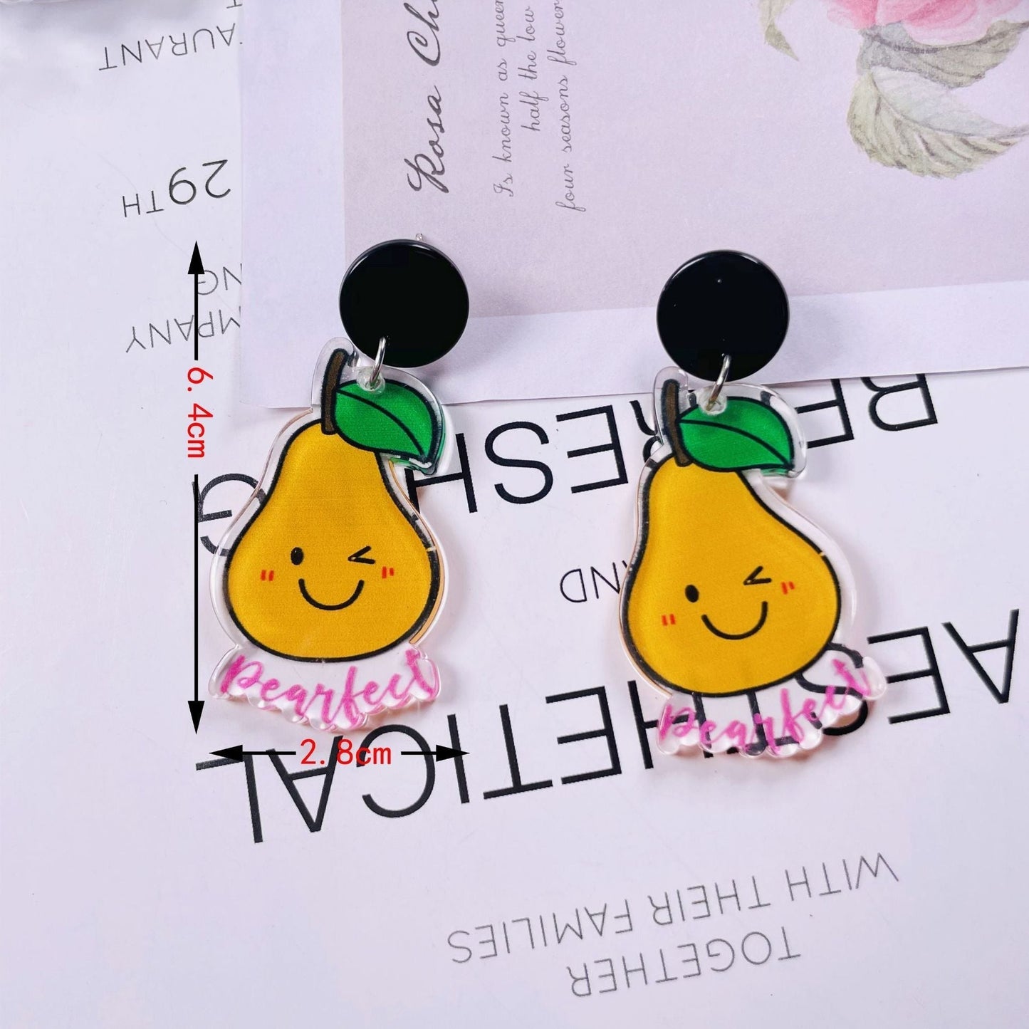 acrylic fun graffiti transparent acrylic flower earrings Minimo de compra 2 jiayi006