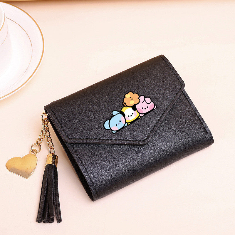 PU card bag tassel short wallet MIC-XingY017