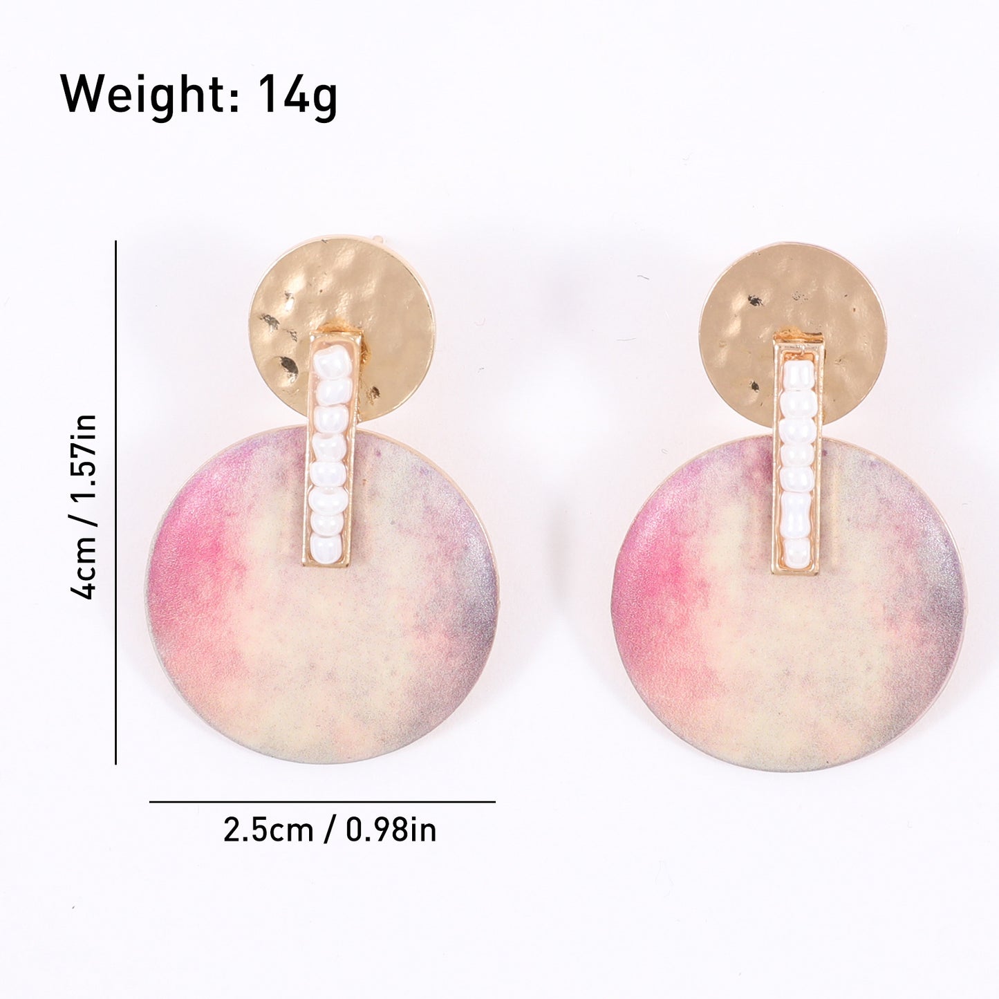 Alloy Circle Personalized Oil Painting Earrings MYA-ZhongY003