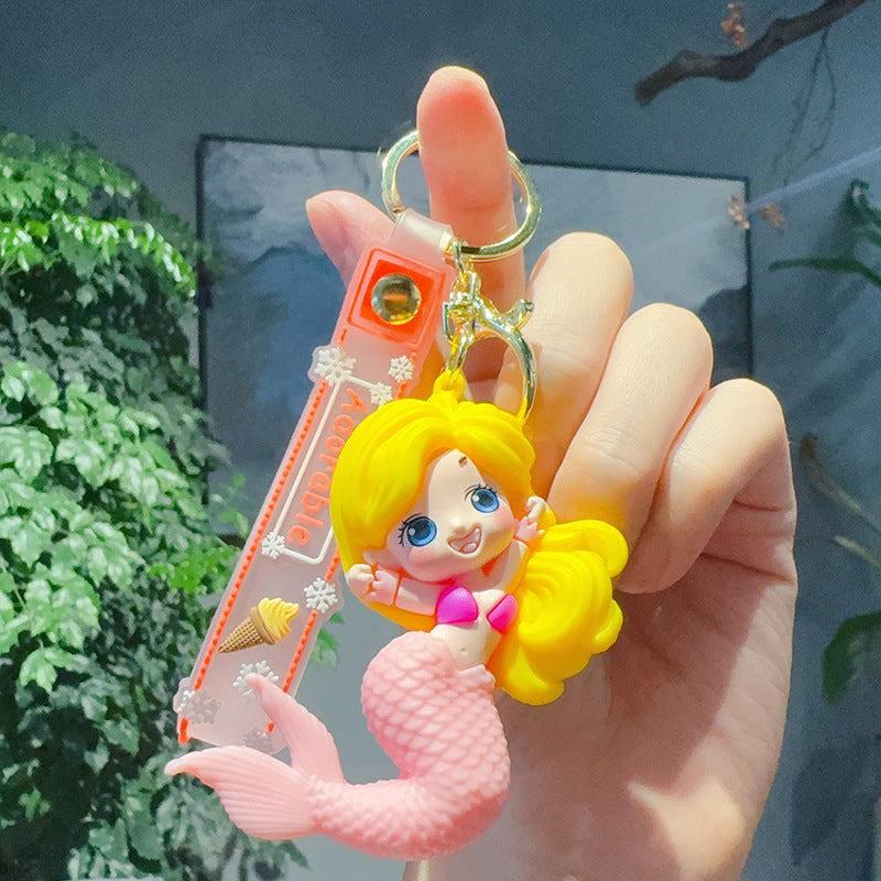 PVC cartoon mermaid princess keychain MIC-JinG049