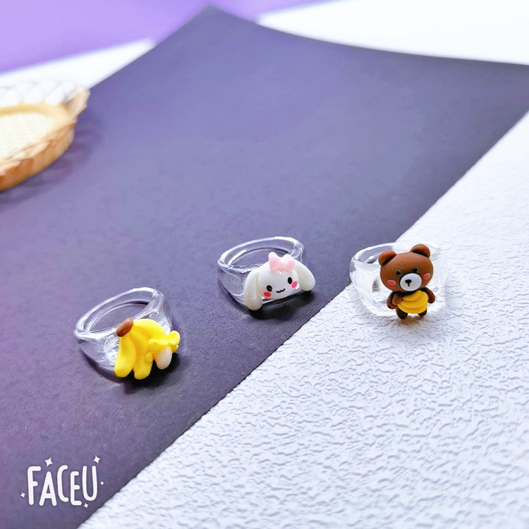 Resin Versatile Dog Bear Ring MIC-JianY001