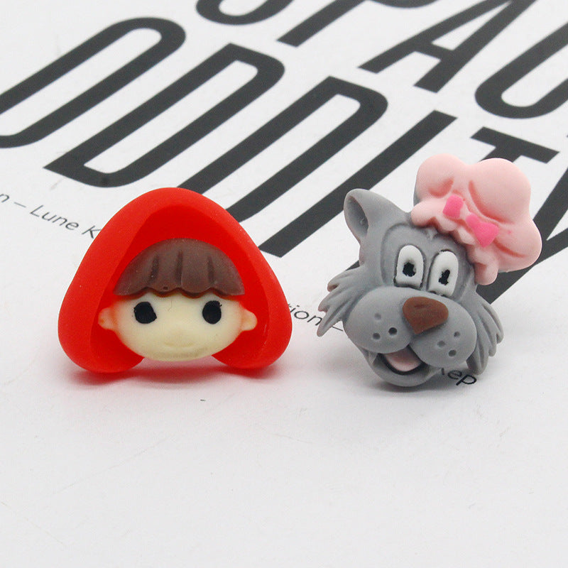 Alloy cute little red hat ear hook (Minimo de Compra 3) MIC-JueJ016