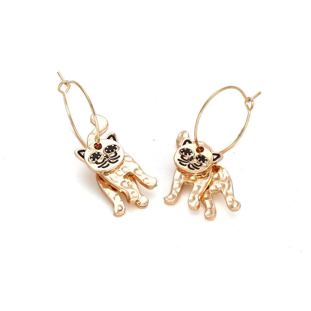 Alloy paint cat earrings MIC-ManY008