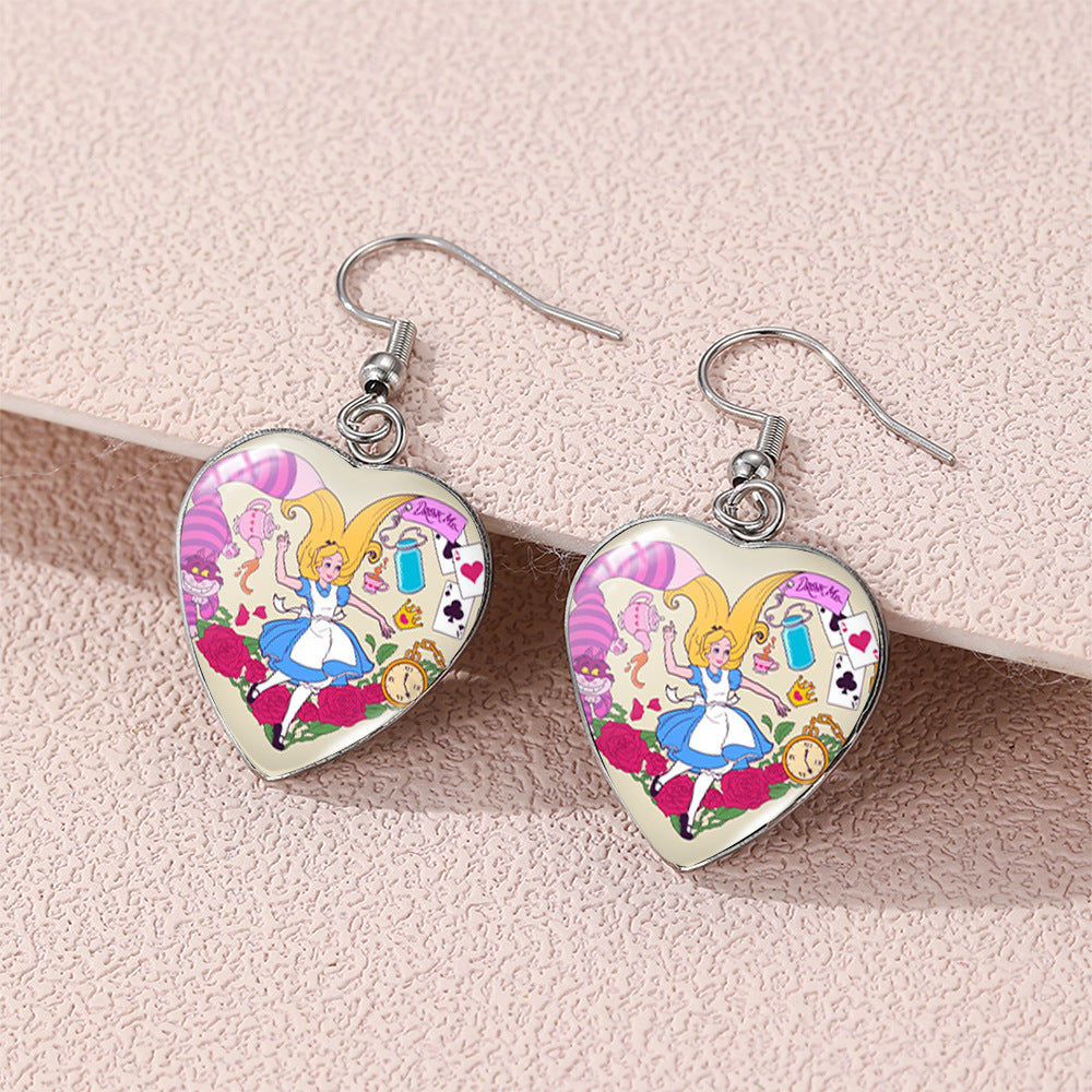 Alloy stainless steel Alice's Wonderland earrings (Minimo de compra 5) MIC-XiangL113