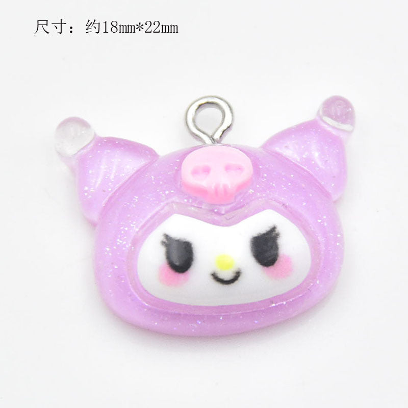 Resin transparent glitter cartoon animal accessories MIC-ZhiB014