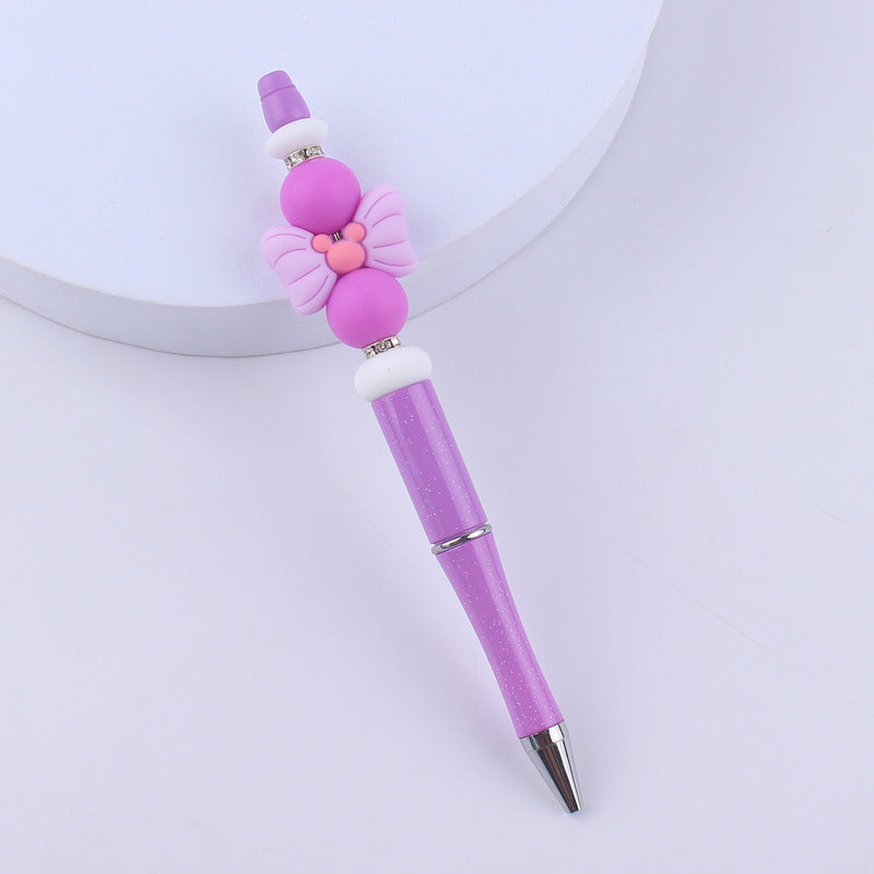 DIY Creative Cartoon Bow Knot Silicone Bead Pen GuangTian003