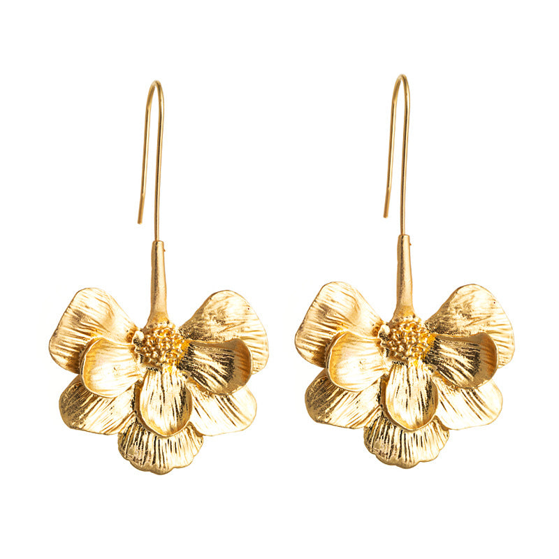 Alloy New Fashion Long Flower Earrings (Minimo de Compra 2) MIC-HeM005