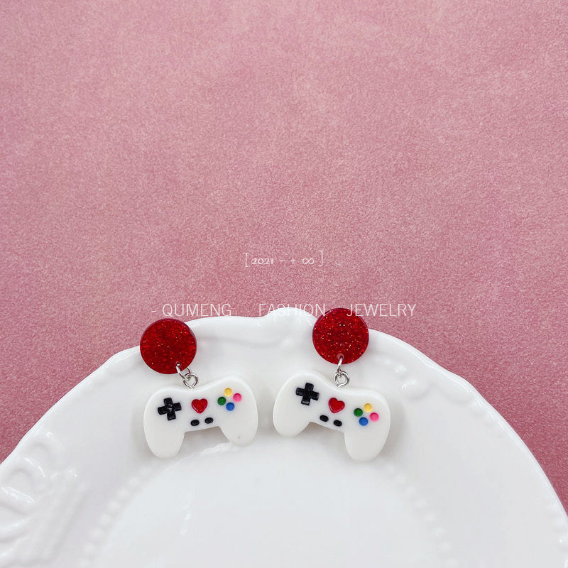 Alloy gaming console handle earrings MYA-OuG101