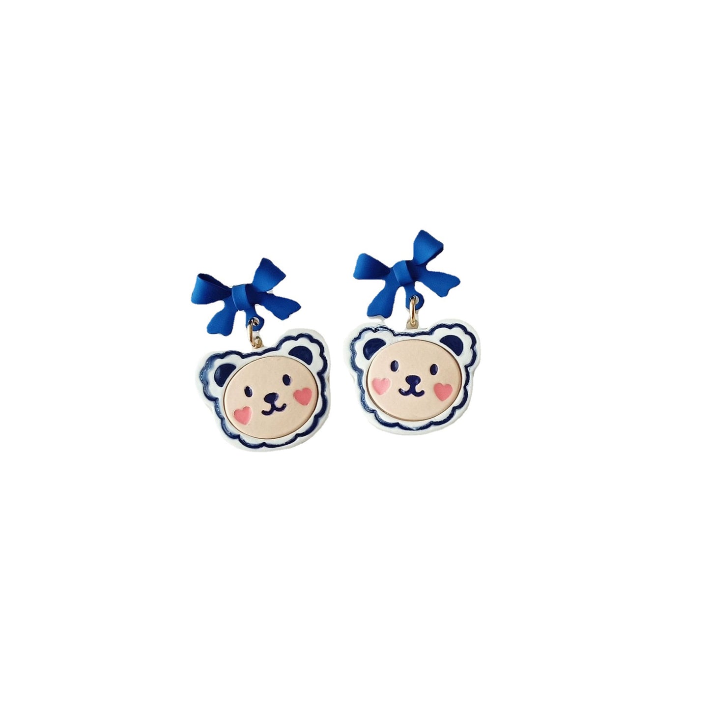 Alloy blue bow ear clip (Minimo de Compra 2) MIC-KaiT003