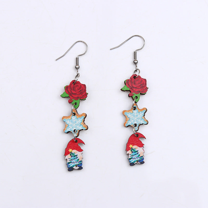 Acrylic Simple Versatile Christmas Earrings MIC-DuA078