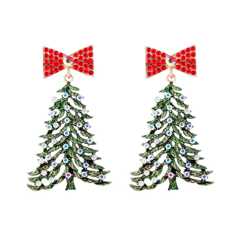 Alloy cartoon Christmas tree tassel earrings MIC-ChuY011