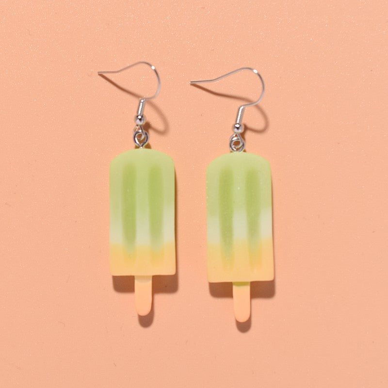 Resin contrast ice cream earrings MIC-XunT006