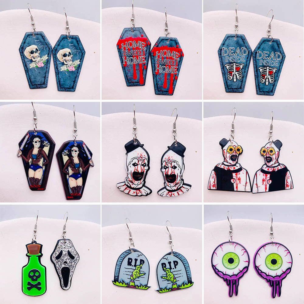 Acrylic Halloween Terror Eye Beads Ear Studs (Minimo de Compra 2) MIC-ChenY017