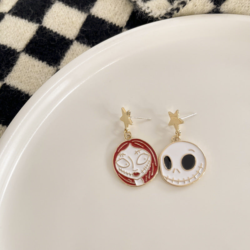 Earrings Alloy Halloween Skull Ghost Stud Earrings Ear Clips Tql015