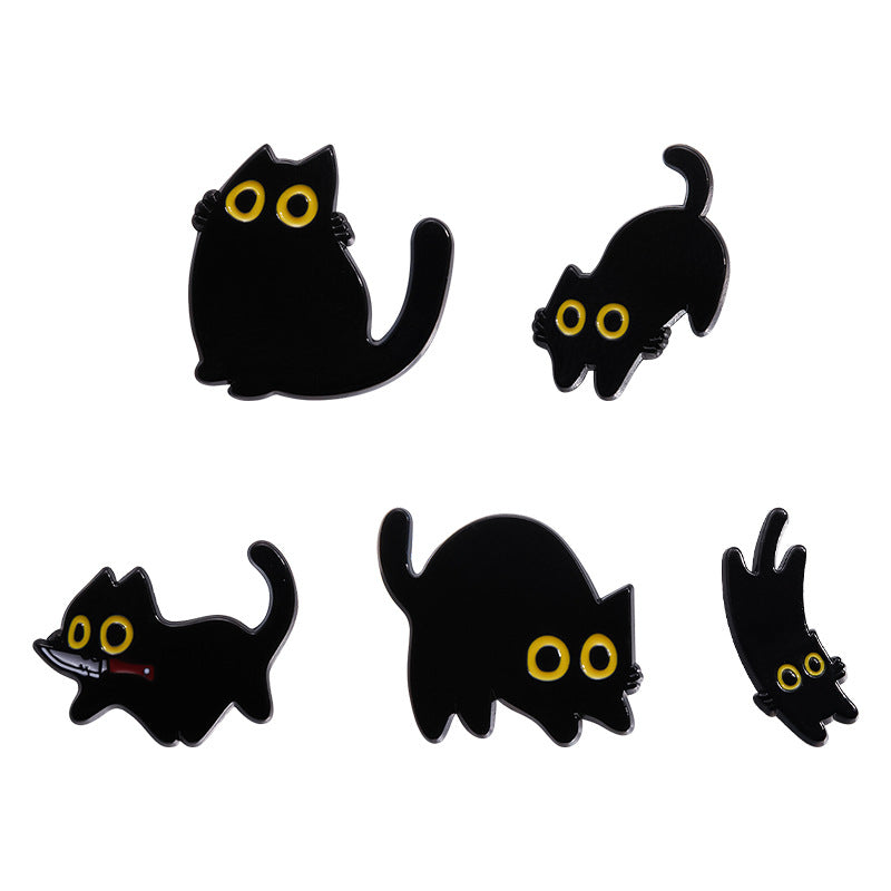 Alloy cute black cat brooch MIC-ZhuoB018