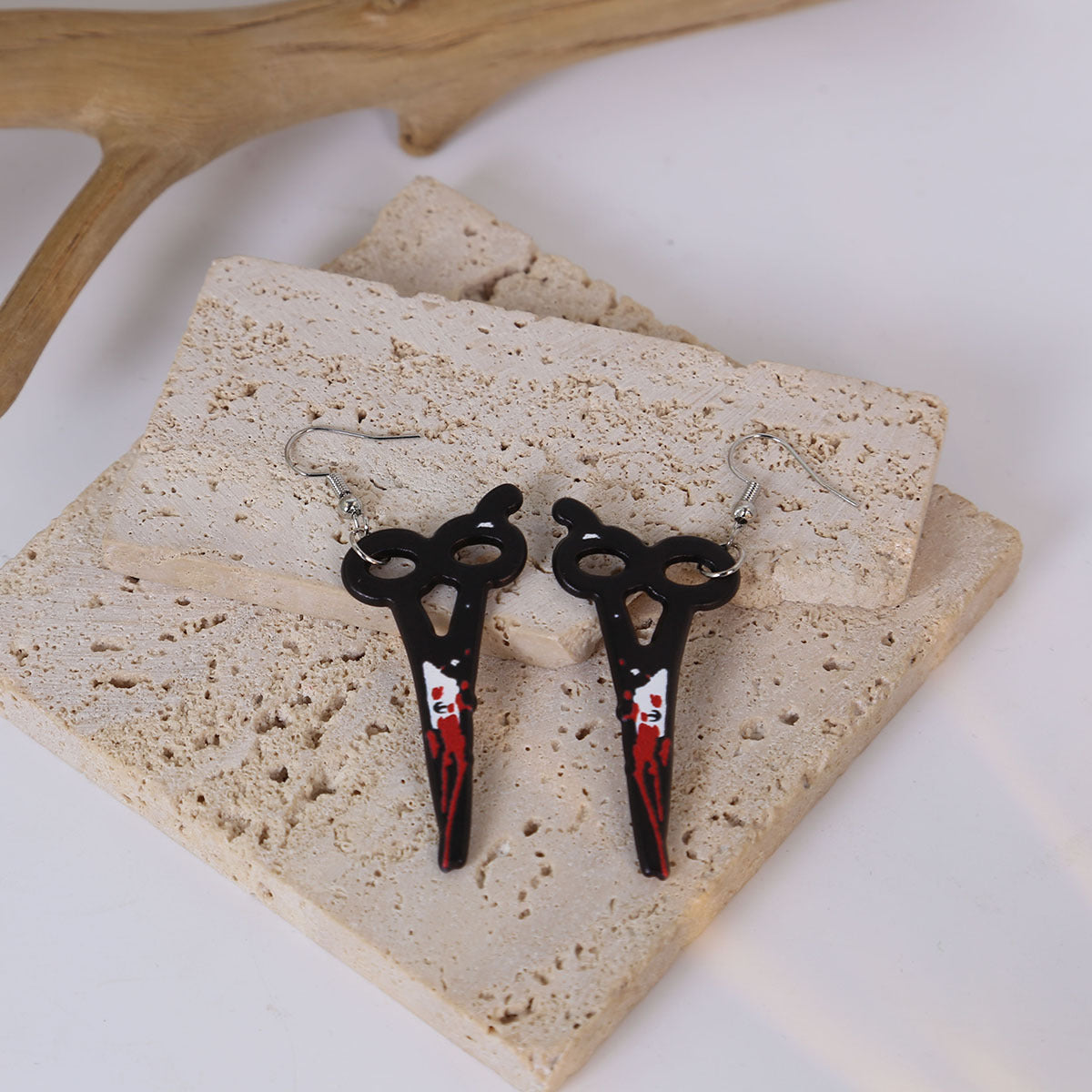 Alloy Bloodstained Axe Scissors Earrings MYA-MDD173