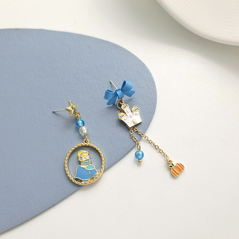 Alloy cute cartoon Cinderella earrings (Minimo de Compra 2) MIC-BLD070