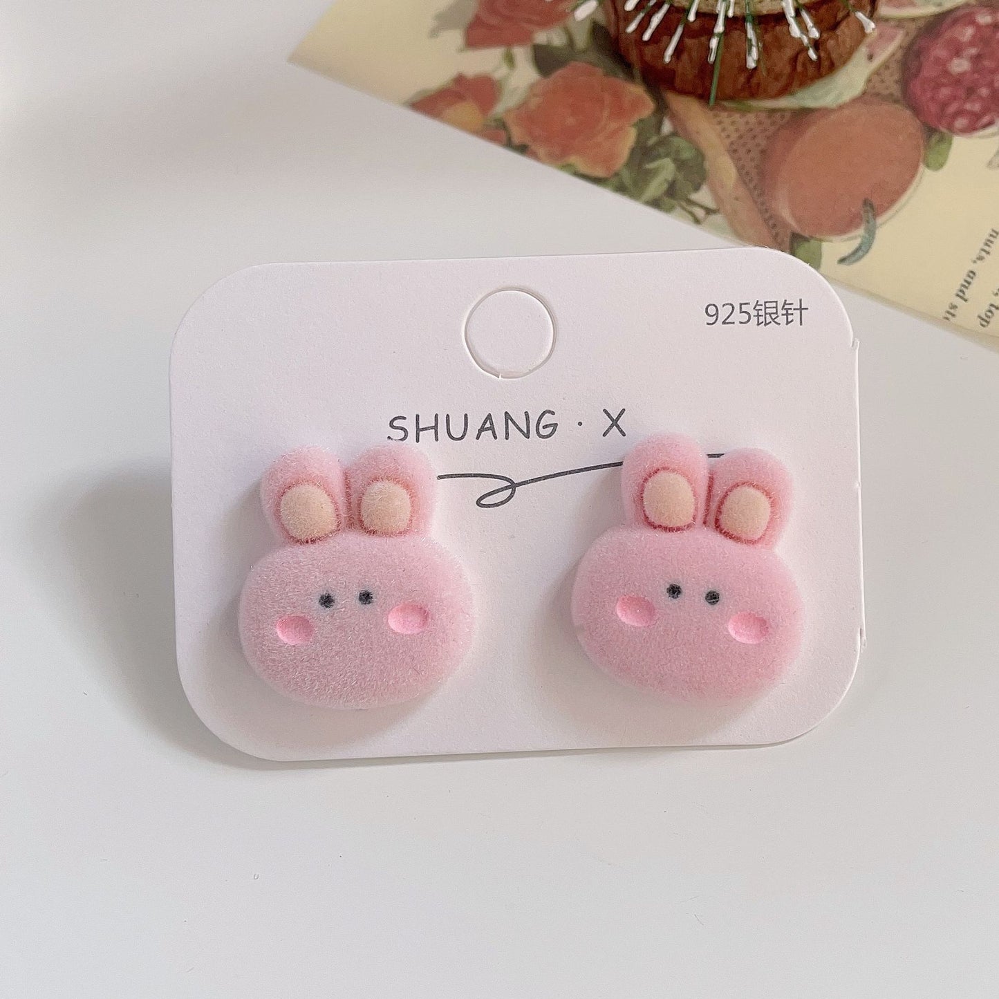 Acrylic flocked cute earrings (Minimo de Compra 2) MYA-ShuangX032