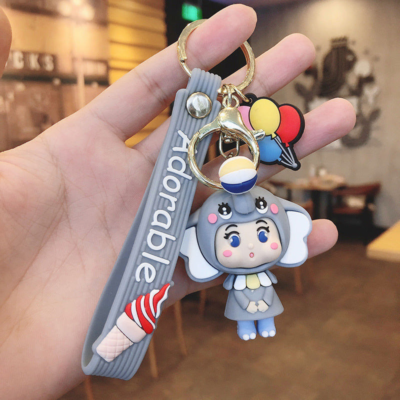 PVC cartoon circus elephant keychain MIC-FeiR002