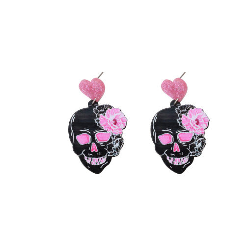 Acrylic Pumpkin Skeleton Ghost Earrings (Minimo de Compra 2) MIC-ChouT039