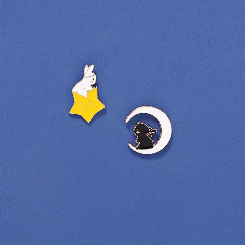 Alloy Star Moon Rabbit brooch (Minimo de compra 6) MIC-ShengM012