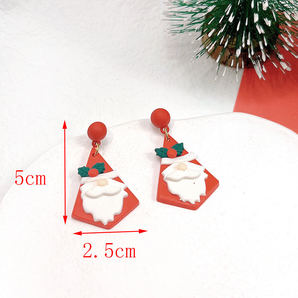 Alloy grid geometric snowman earrings (Minimo de Compra 2) MIC-PingH041