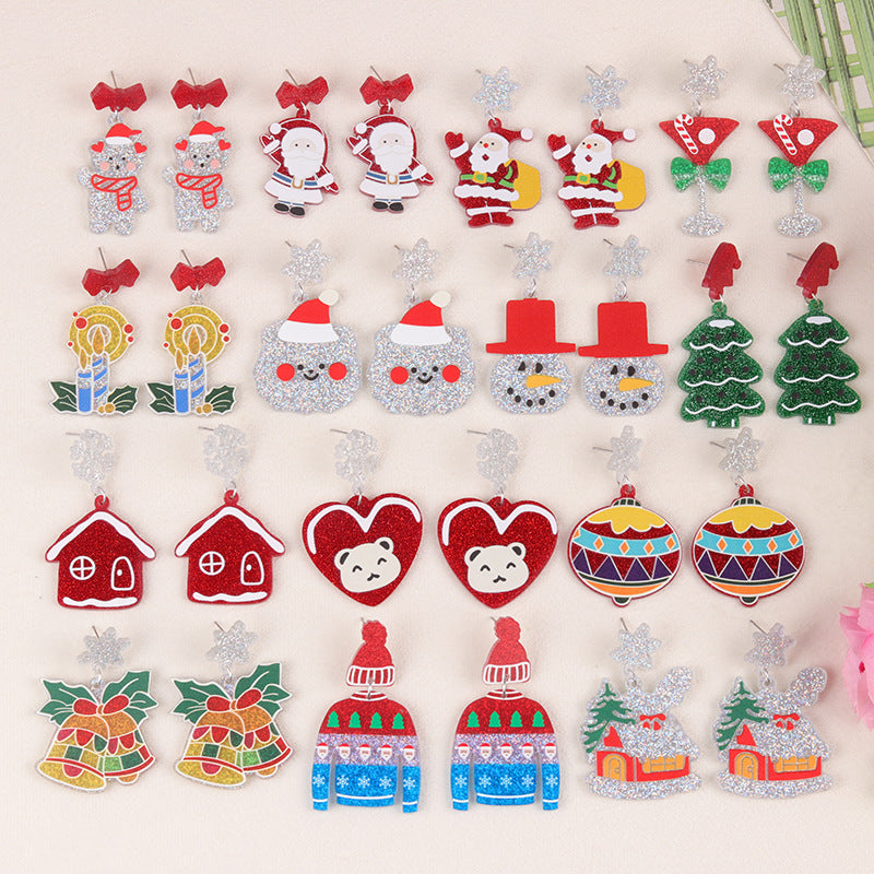 Acrylic Santa Claus sweater earrings MIC-DuA092