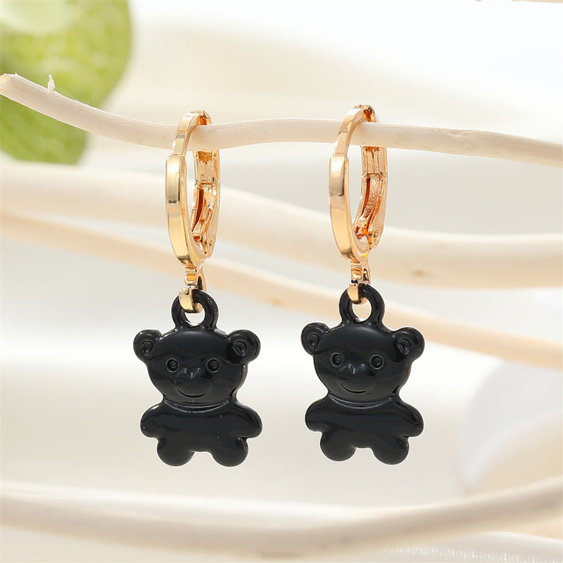 Acrylic candy colored cartoon bear earrings (Minimo de Compra 3) MIC-JueJ007