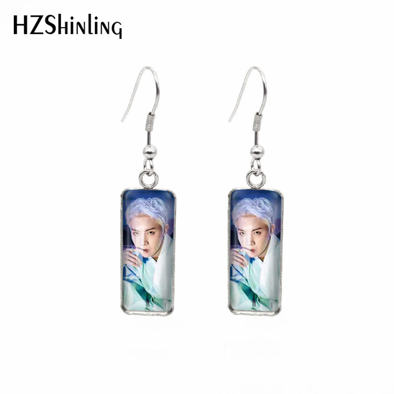 alloy cartoon BTS bulletproof earrings MYA-ES-XiangL037