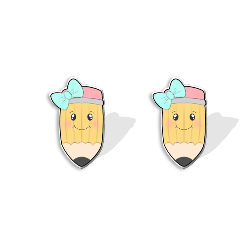 Alloy Pencil Apple Ruler Earrings (Minimo de compra 5) MIC-XiangL065