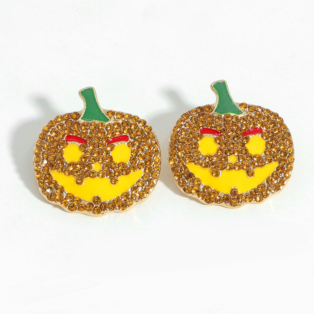 Alloy Halloween pumpkin earrings (Minimo de Compra 2) MIC-JiqQ005