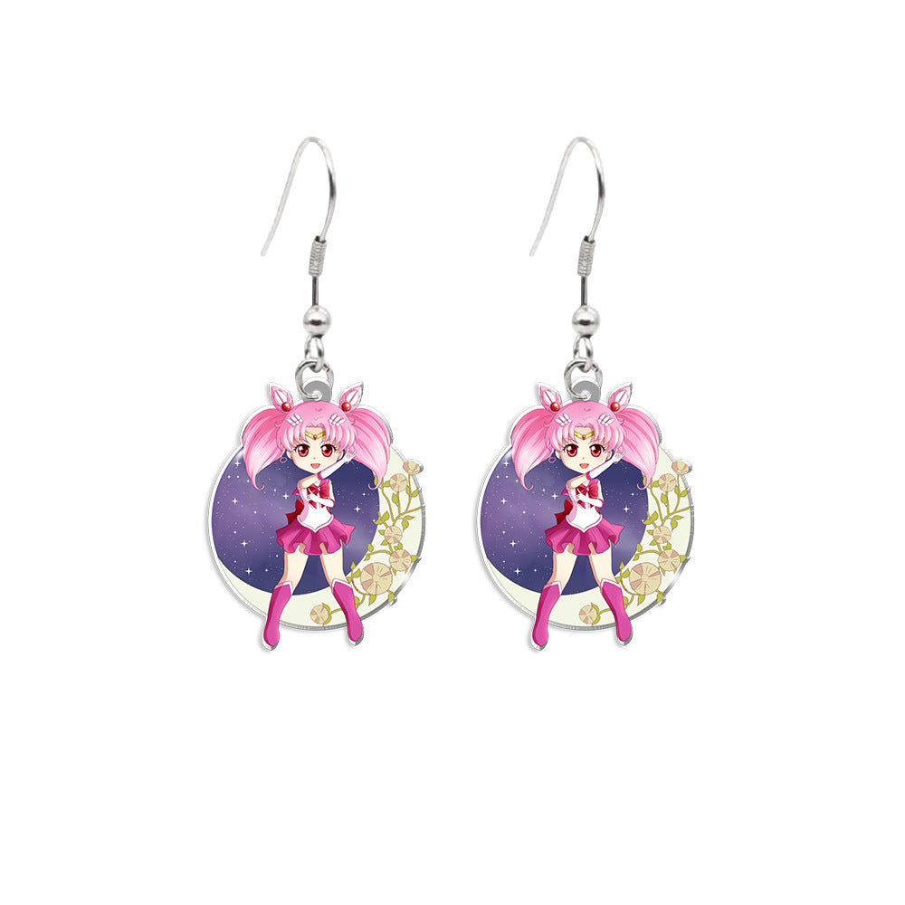 Alloy cartoon beautiful girl warrior earrings (Minimo de compra 5) MIC-XiangL082