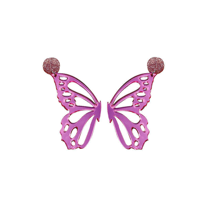 Alloy acrylic separated butterfly wing earrings MIC-OuG110