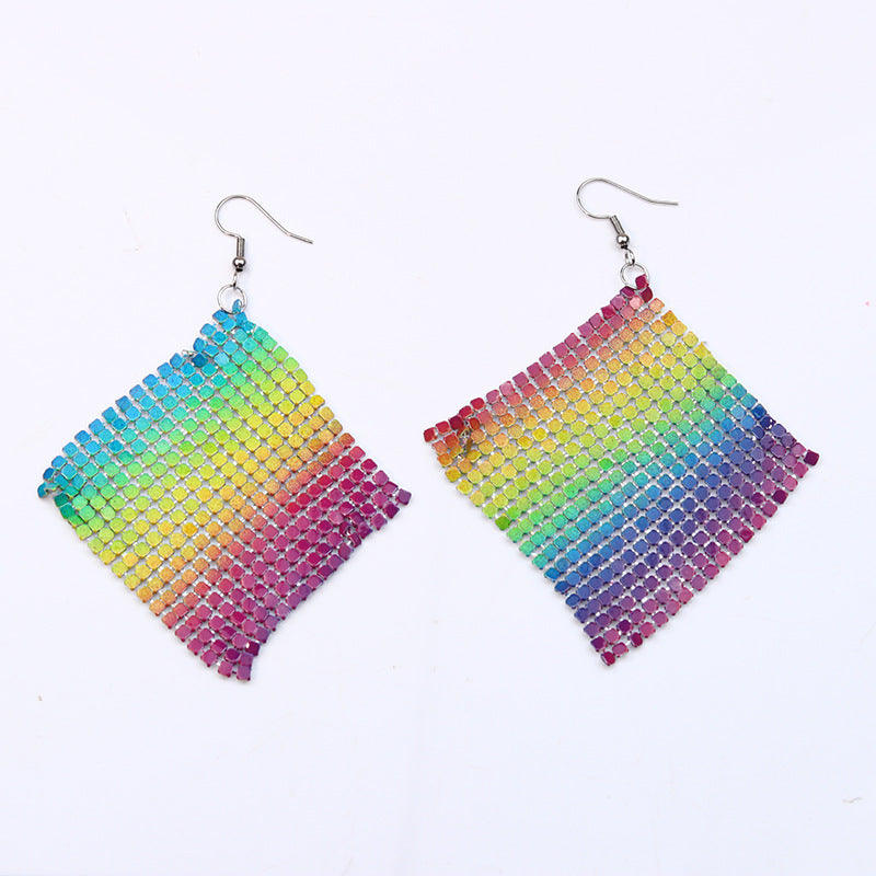 Acrylic geometric love earrings MIC-DuA018