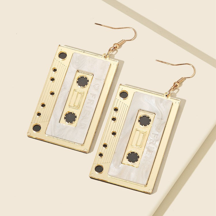 Acrylic vintage tape earrings (Minimo de compra 2) MIC-GanL006