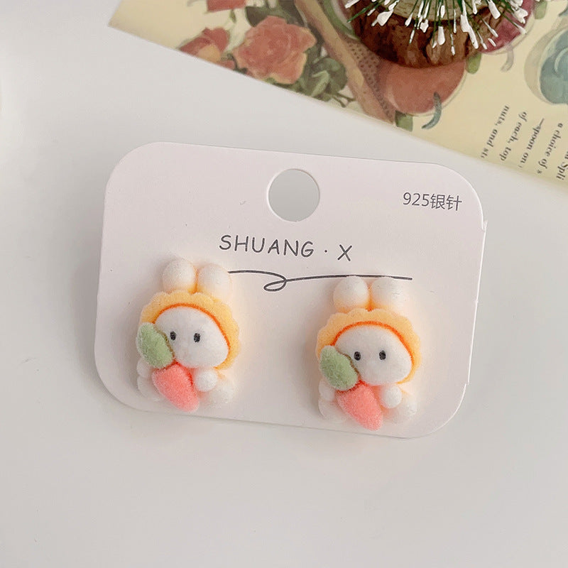 Acrylic flocked cute earrings (Minimo de Compra 2) MYA-ShuangX032