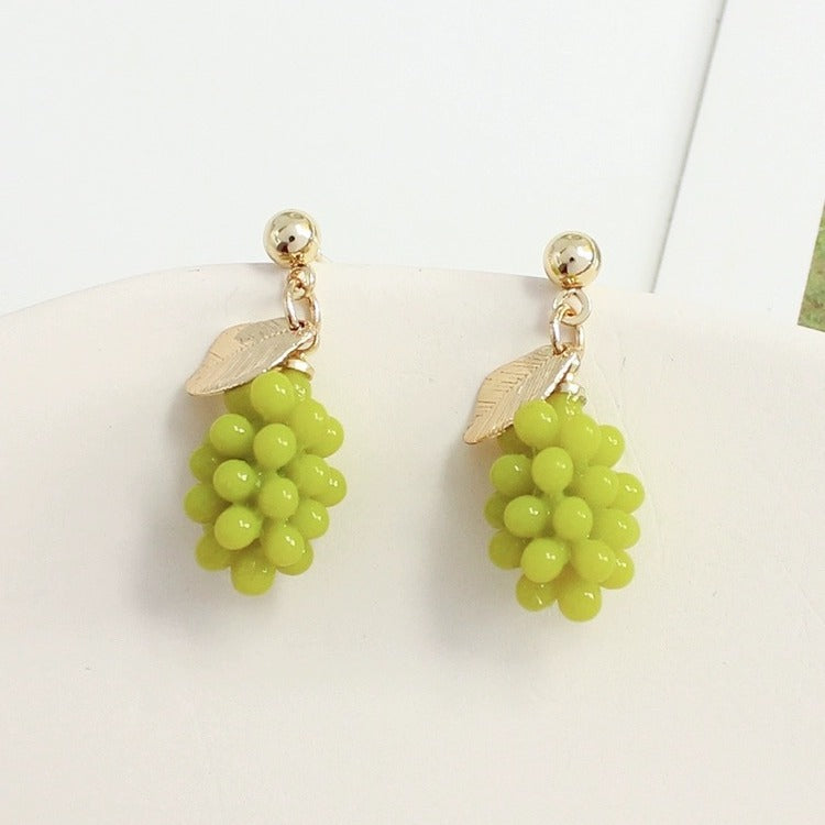 Alloy green grape earrings (Minimo de compra 3) MIC-GuanY011