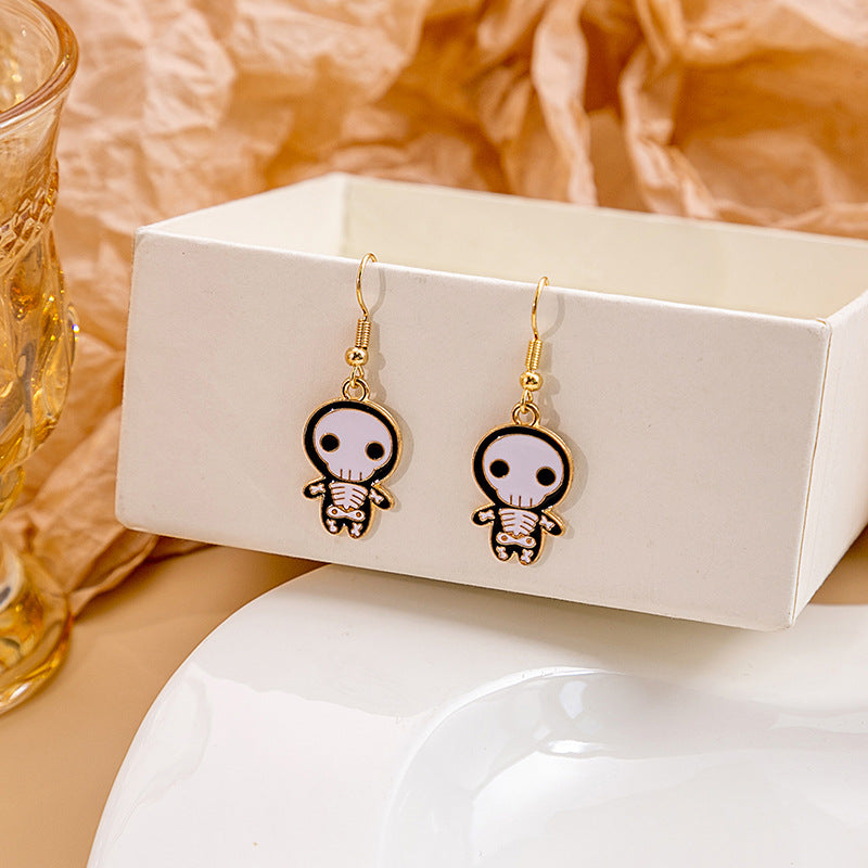 Acrylic Halloween Skull Eyeball Earrings MIC-MDD049