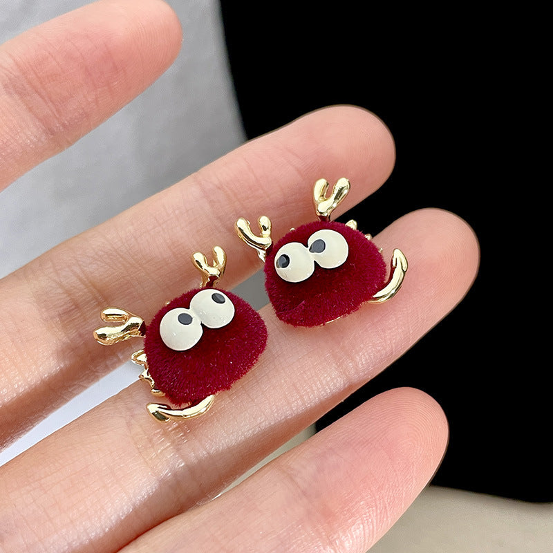 Alloy plush red earrings MIC-DieD002