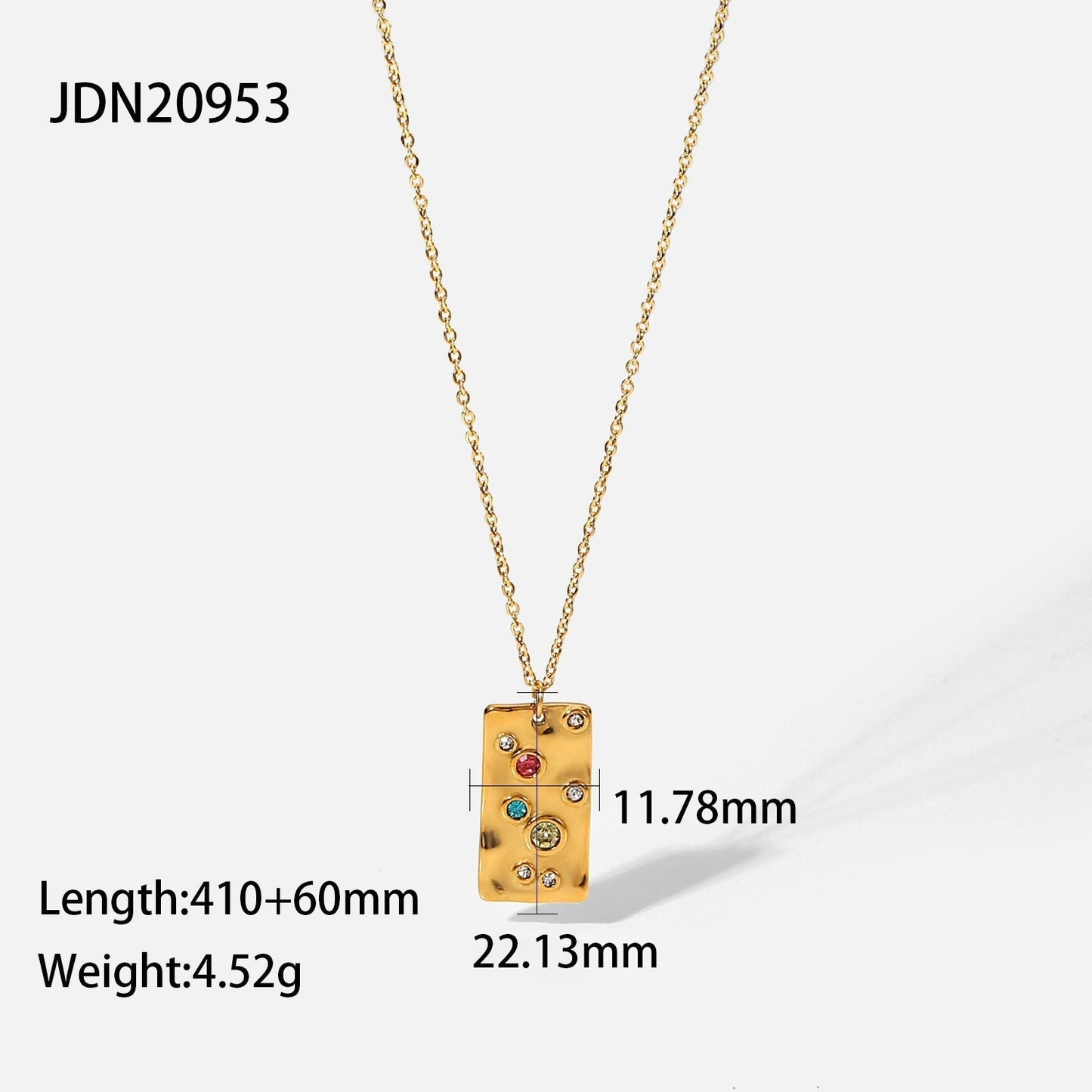 Stainless Steel Gold Plated Natural Stone Necklace MIC-JieD015