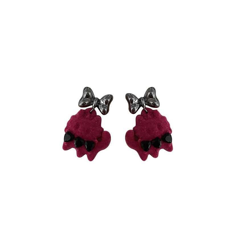 Alloy Bow Cat Earrings (Minimo de Compra 2) MIC-JiaJing008