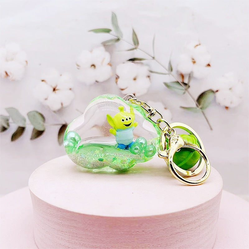 PVC cartoon floating oil keychain MYA-DMF013