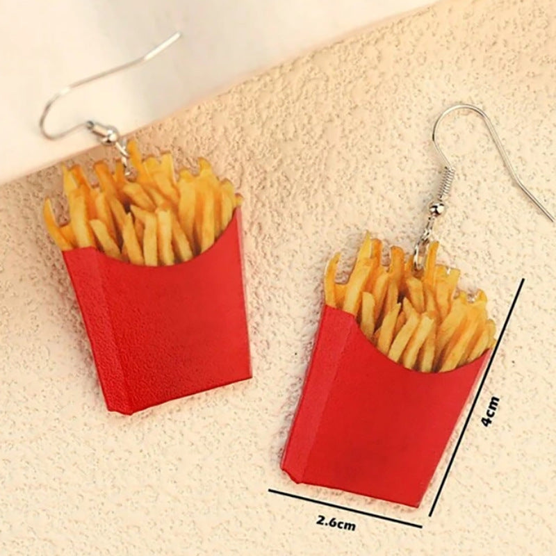 Acrylic Mini French Fries Earrings MYA-LingX005